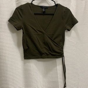 Olive green crop top